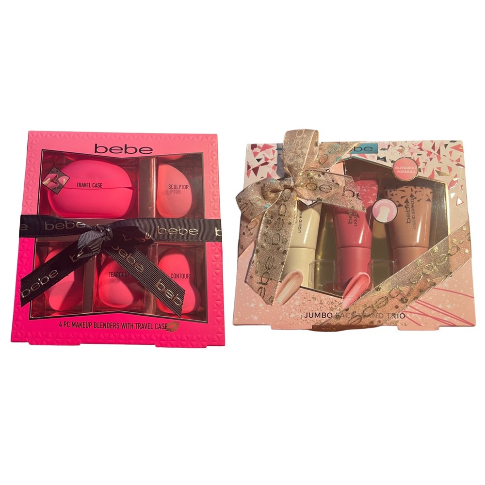 Bebe 4 pc Makeup Blender & Bebe Jumbo Face wand Trio Gift Sets